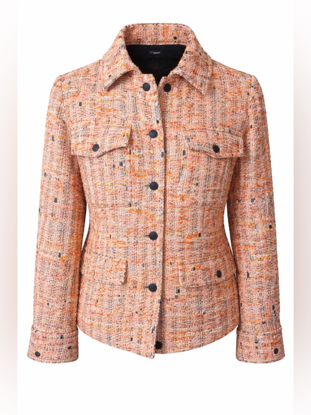 Rag & Bone Tweed Jacket Orange Bouclé Shacket‎ Luxe Preppy Chic 4